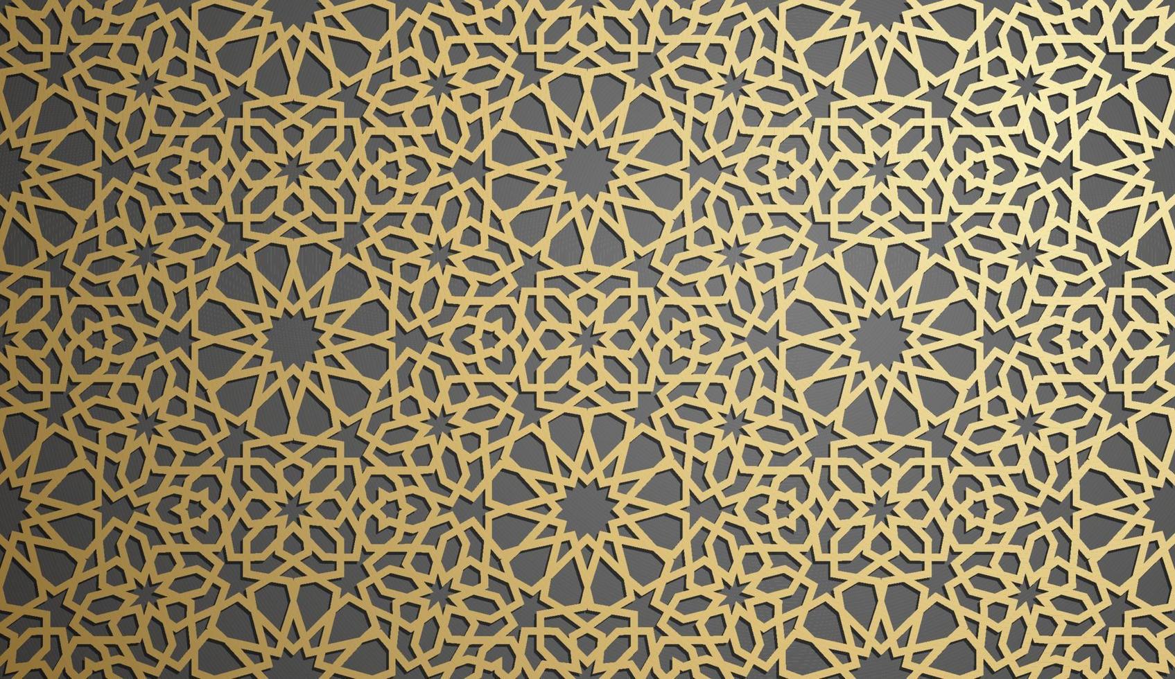 islamico ornamento vettore , persiano motivo . 3d Ramadan islamico il giro modello elementi . geometrico circolare ornamentale Arabo simbolo vettore . oro sfondo