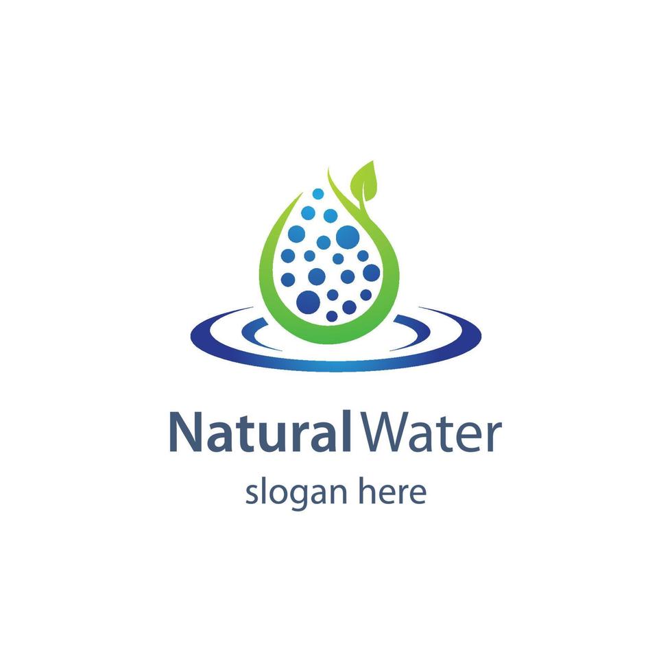 naturale acqua logo modello vettore