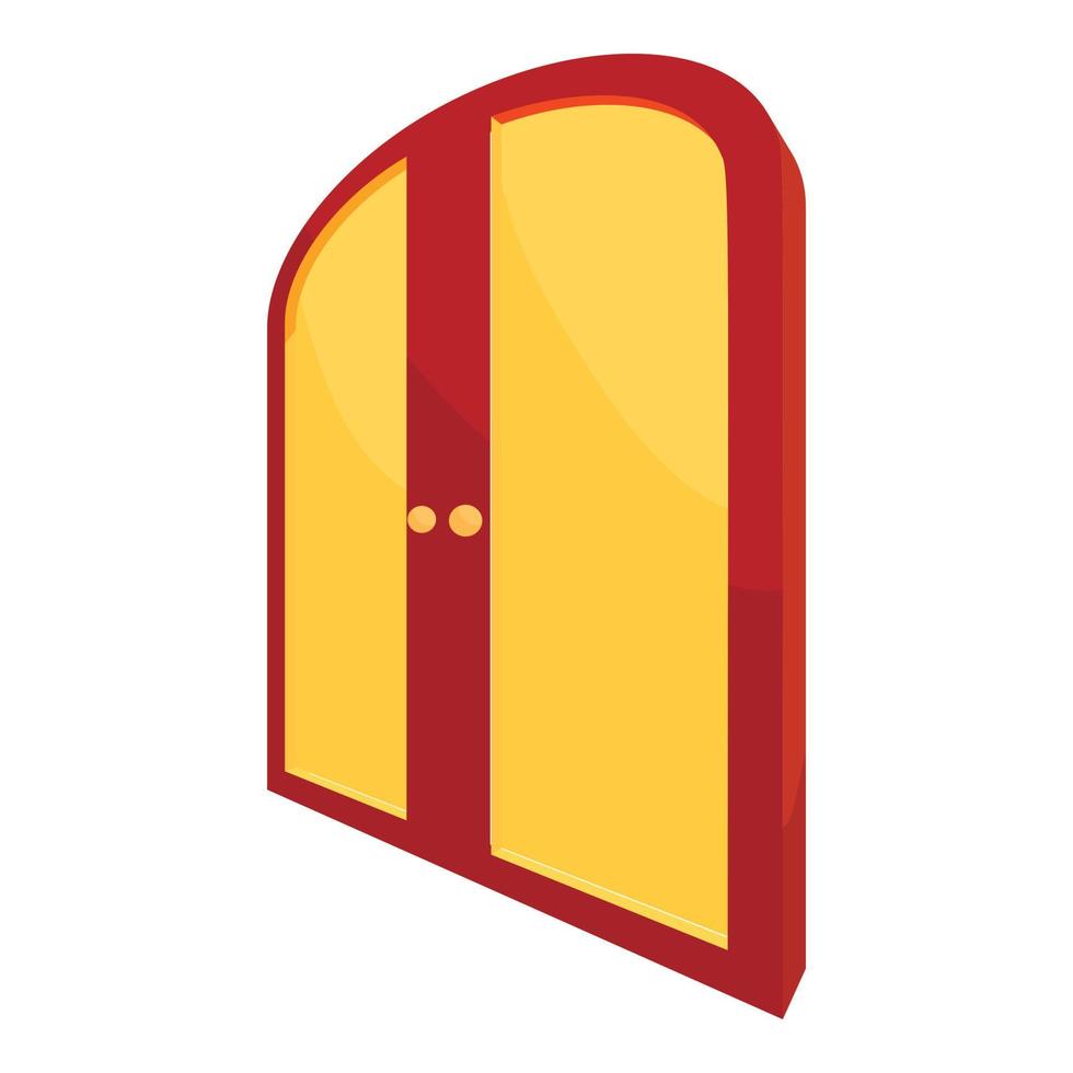 Doppio giallo porta icona, cartone animato stile vettore
