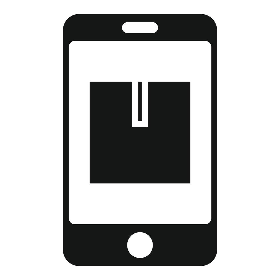 Telefono puntamento casa consegna icona, semplice stile vettore