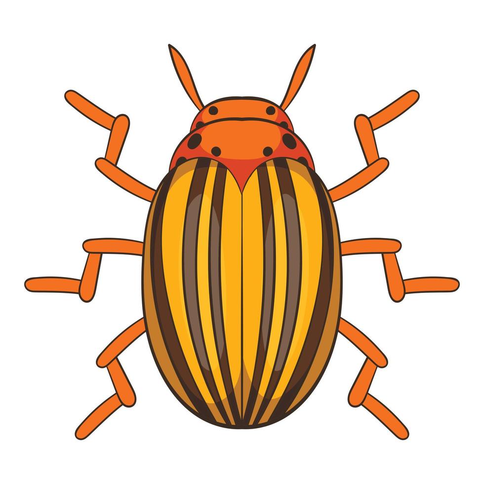 Colorado Patata scarafaggio icona, cartone animato stile vettore