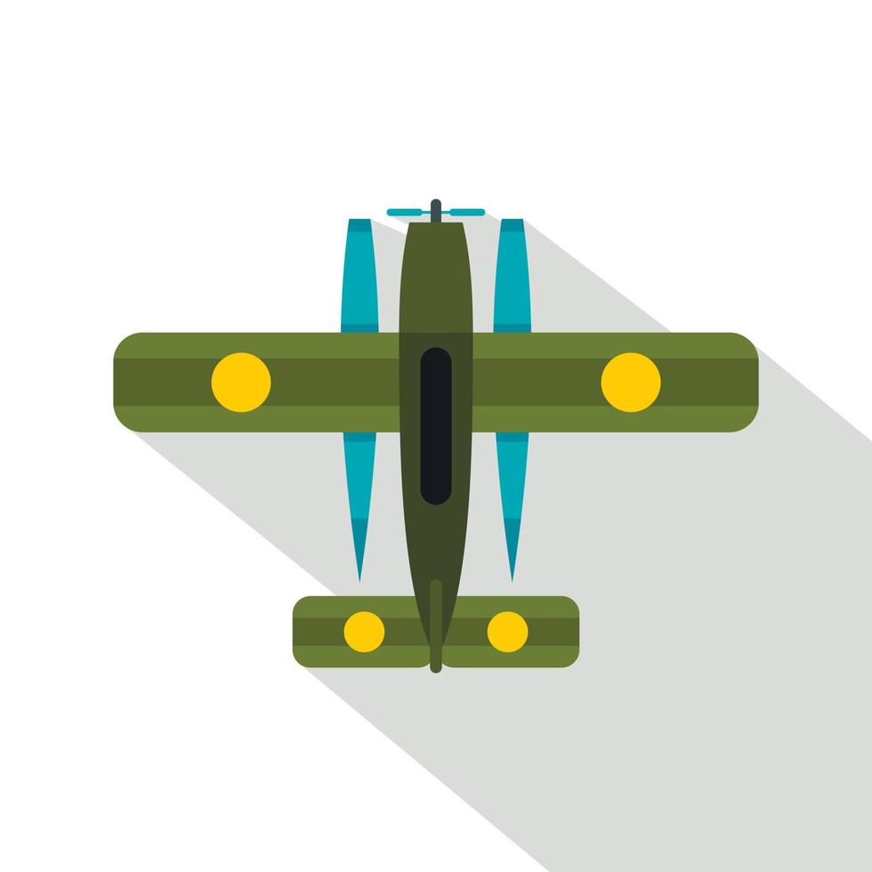 sciare attrezzata aereo icona, piatto stile vettore