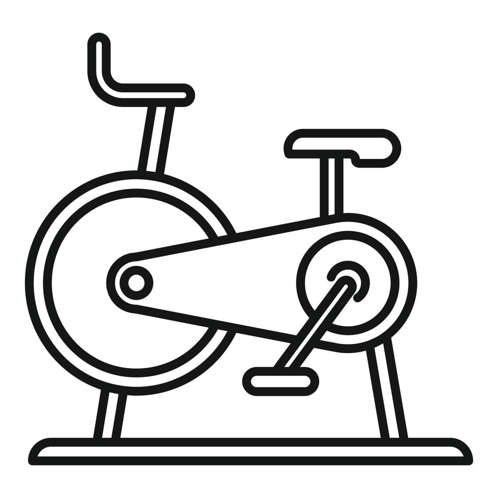 stazionario esercizio bicicletta icona, schema stile vettore