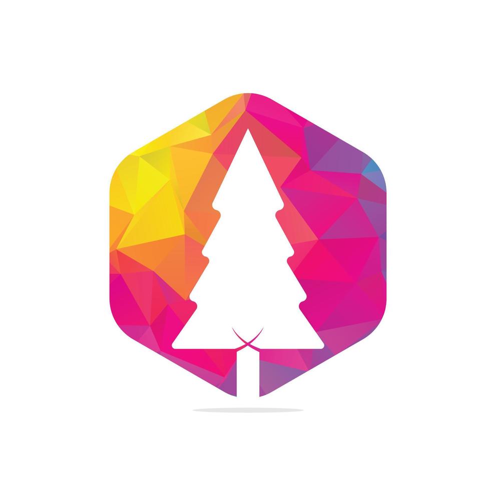 pini albero logo design vettore modello.