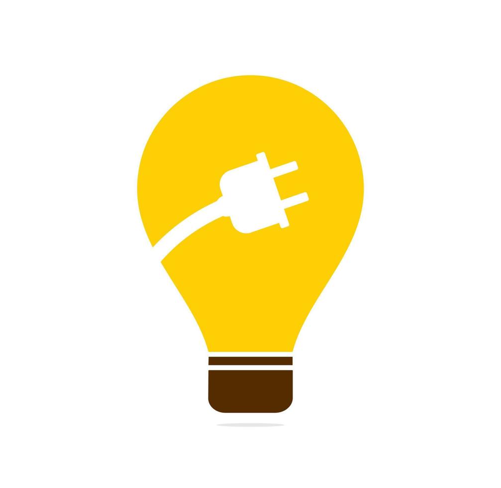 elettrico spina lampadina forma concetto logo design vettore