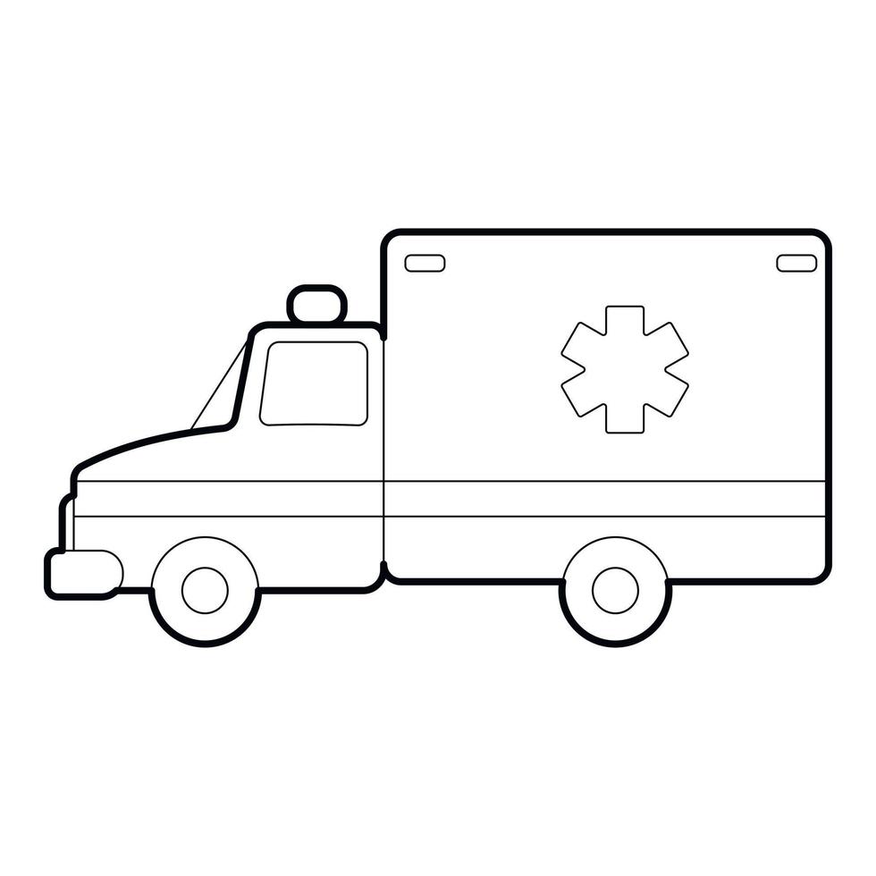ambulanza icona, schema stile vettore