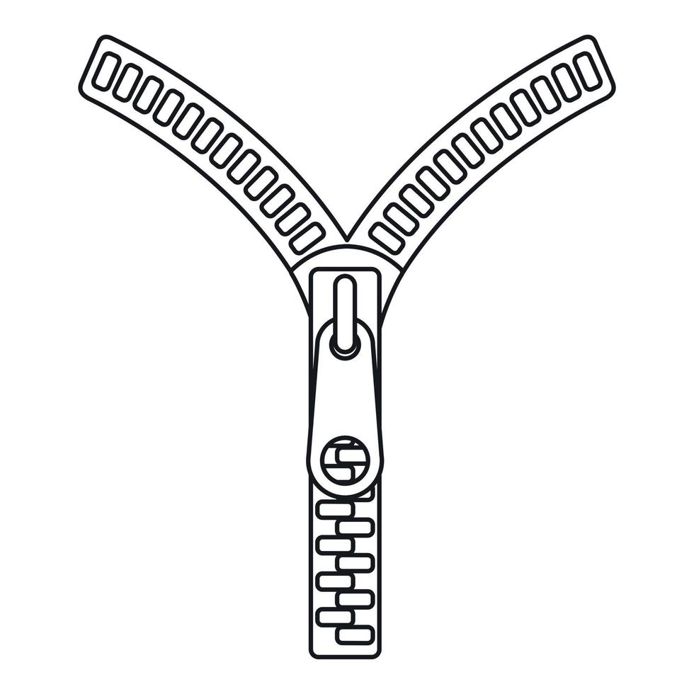 cerniera con serratura icona, schema stile vettore