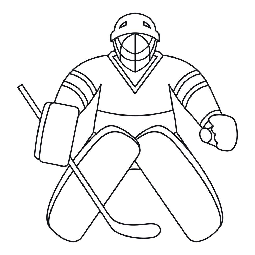 hockey portiere icona, schema stile vettore