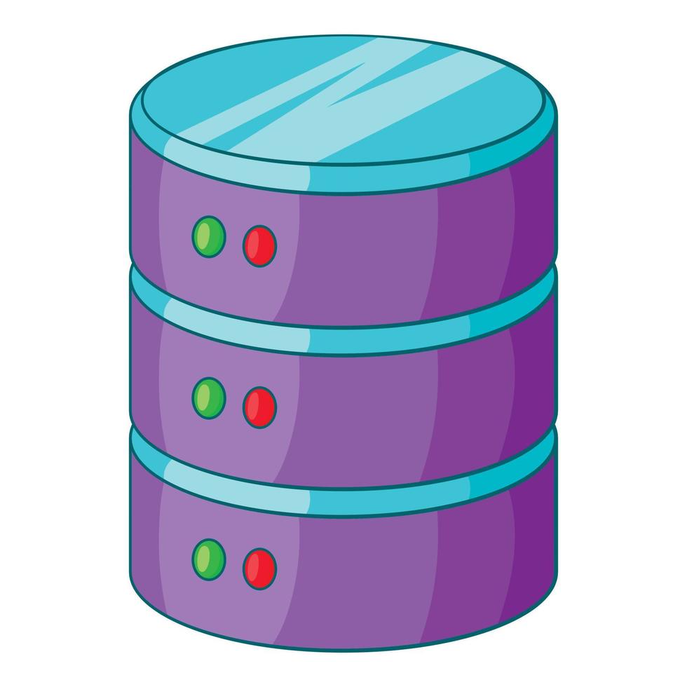 dati server icona, cartone animato stile vettore