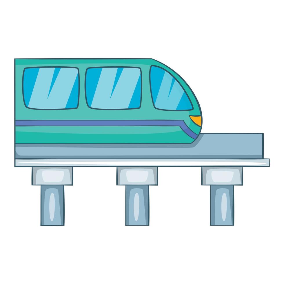 treno icona, cartone animato stile vettore