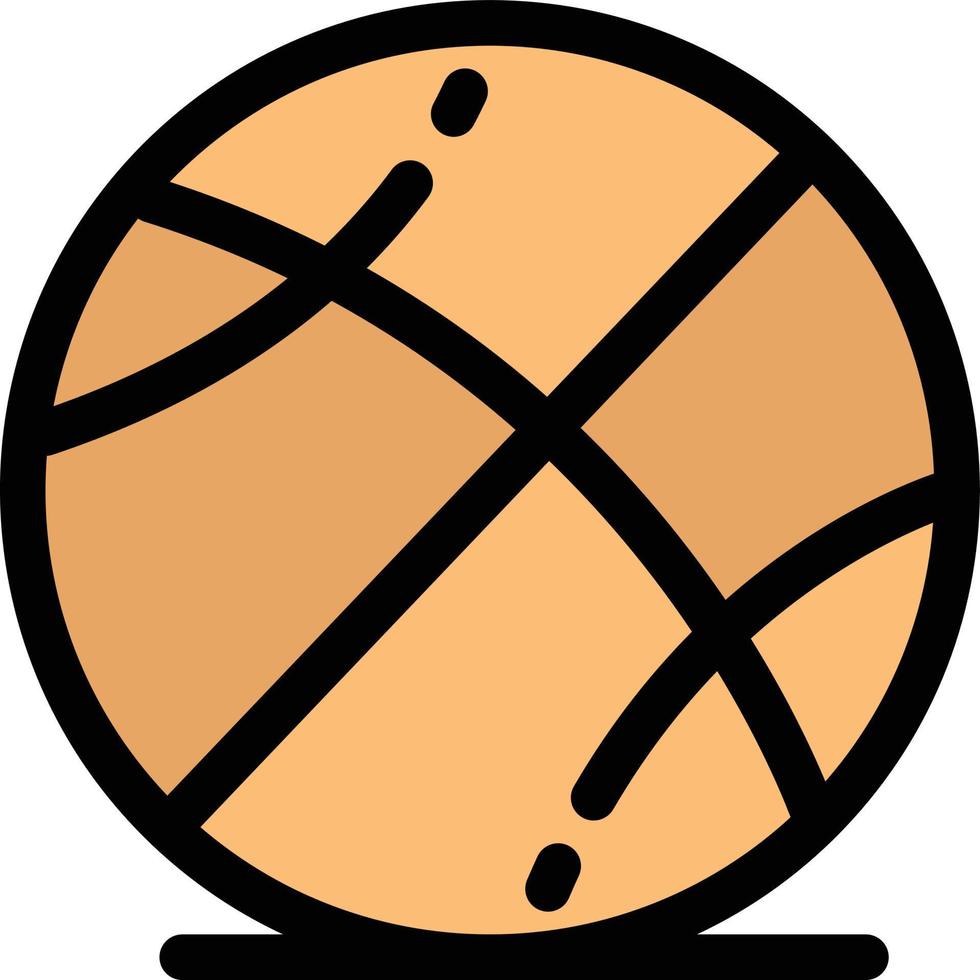pallacanestro palla gioco formazione scolastica piatto colore icona vettore icona bandiera modello