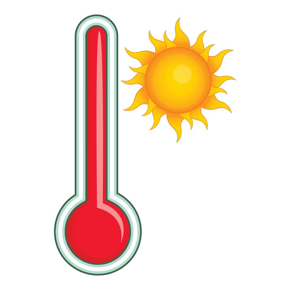 termometro icona, cartone animato stile vettore