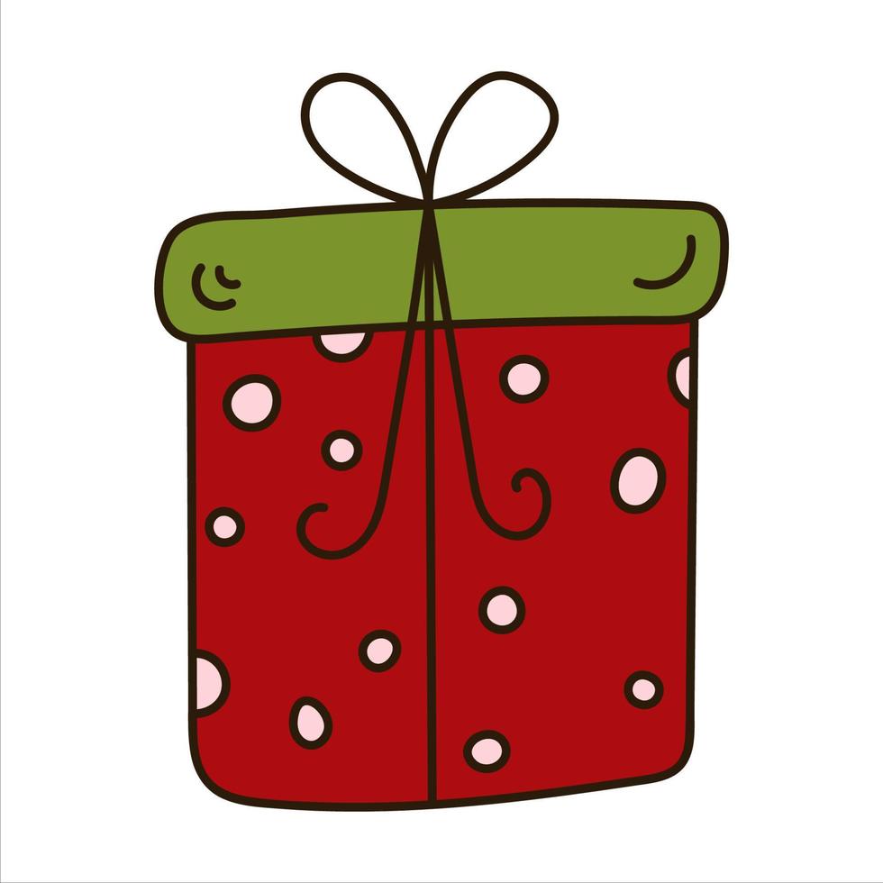 scarabocchio Natale regalo scatola con puntini vettore