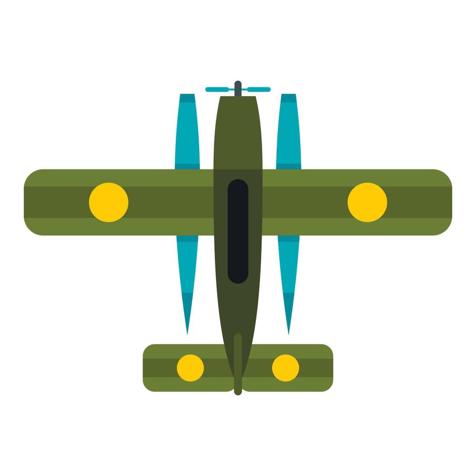 militare biplano icona, piatto stile vettore