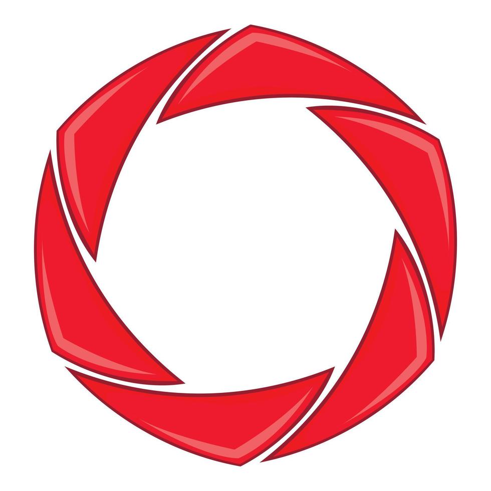 rosso otturatore icona, cartone animato stile vettore