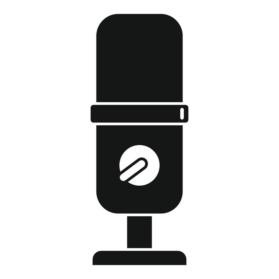 Podcast microfono icona, semplice stile vettore