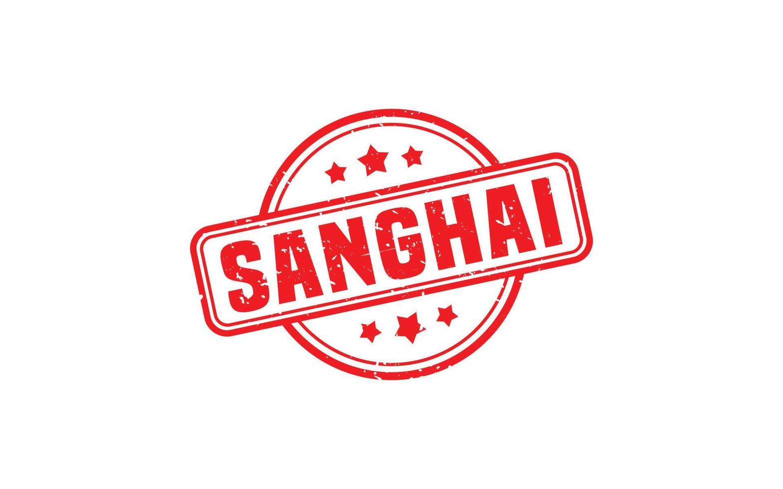 sanghai Cina francobollo gomma da cancellare con grunge stile su bianca sfondo vettore