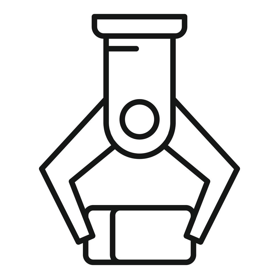 metallurgia gru gancio icona, schema stile vettore