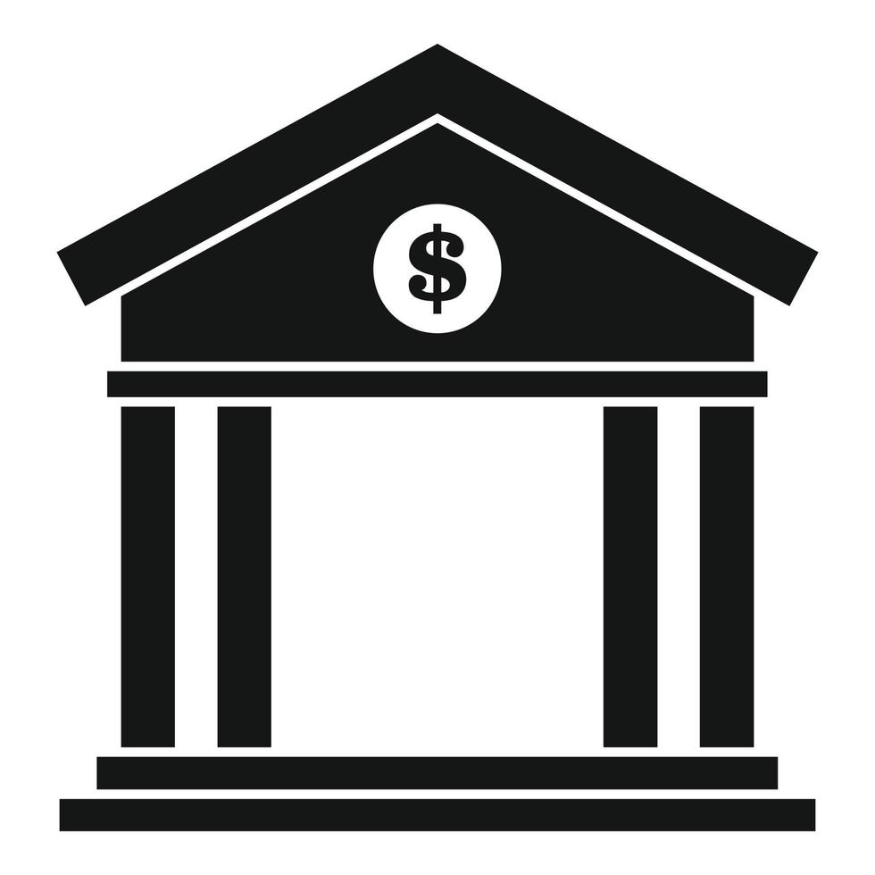 banca icona, semplice stile vettore