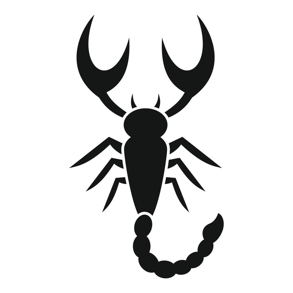 scorpione icona, semplice stile vettore