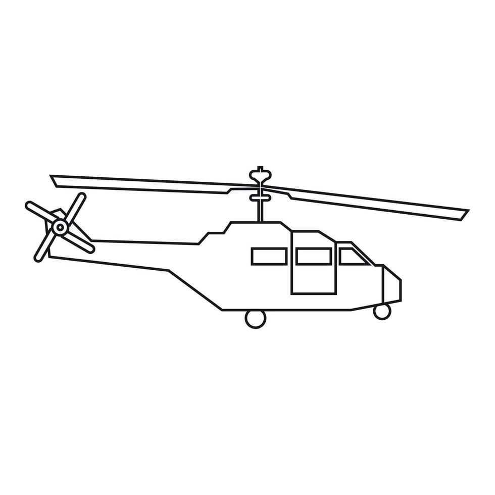 militare elicottero icona, schema stile vettore