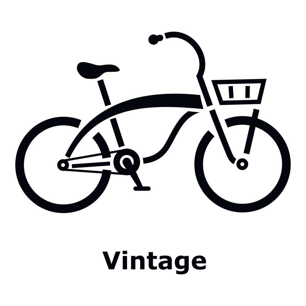 Vintage ▾ bicicletta icona, semplice stile vettore