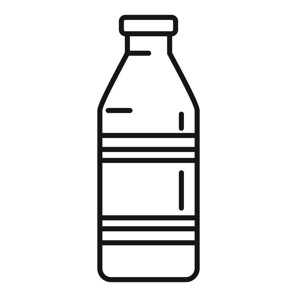 latte bottiglia icona, schema stile vettore