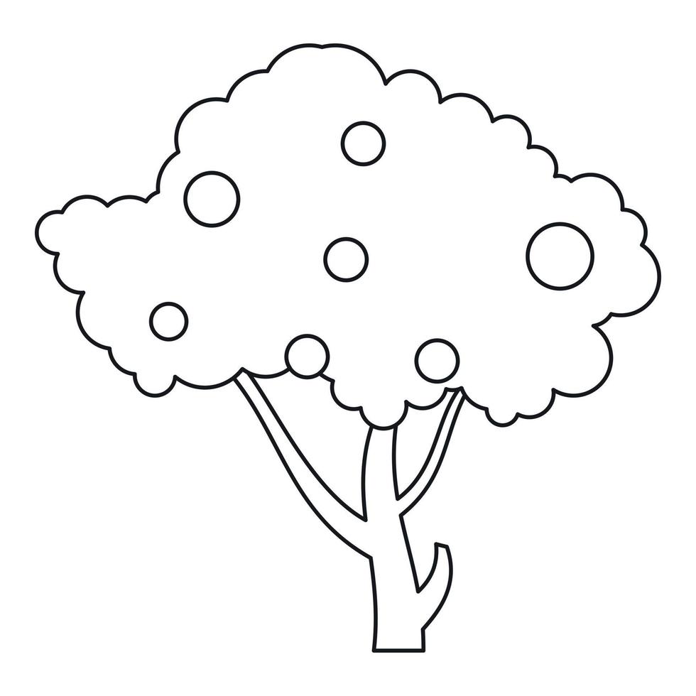 Mela albero icona, schema stile vettore