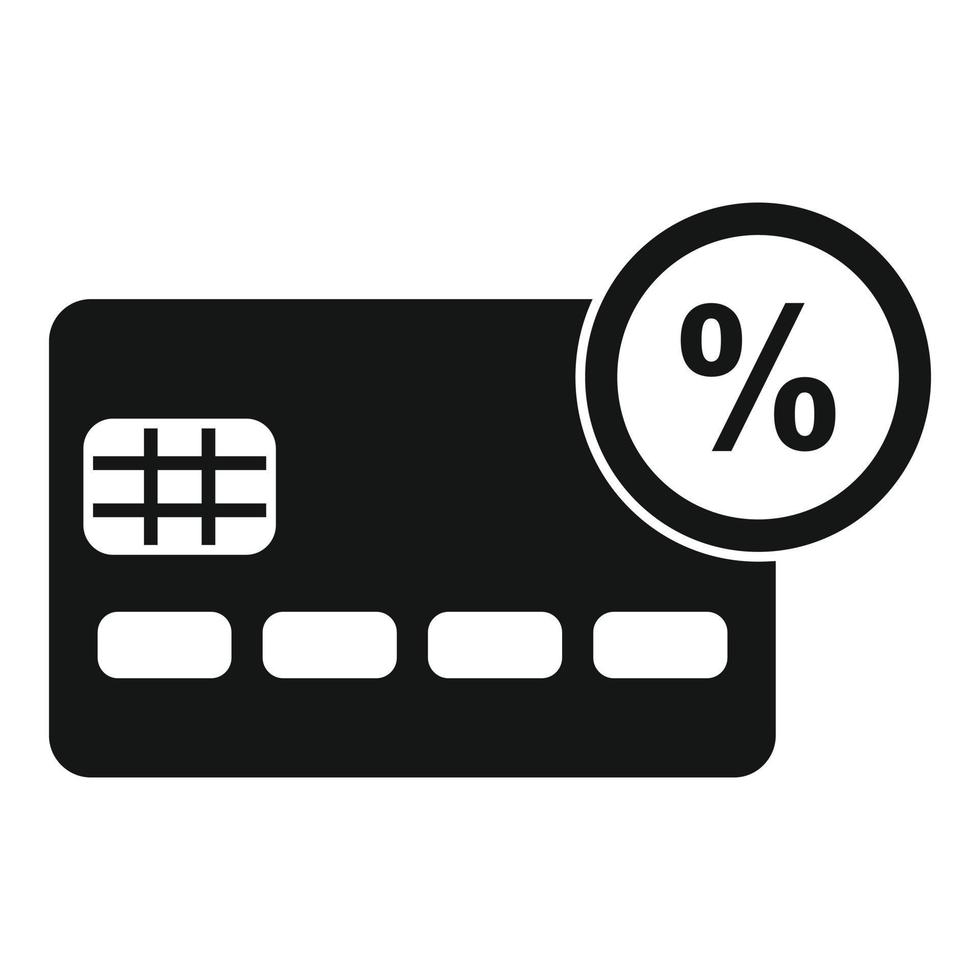 credito carta per cento indennità icona, semplice stile vettore