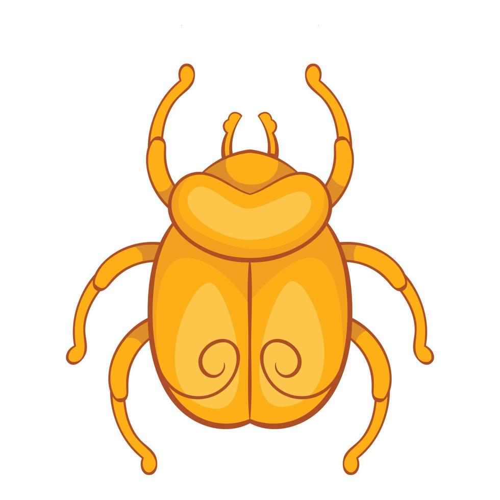 d'oro egiziano scarabeo scarafaggio icona, cartone animato stile vettore