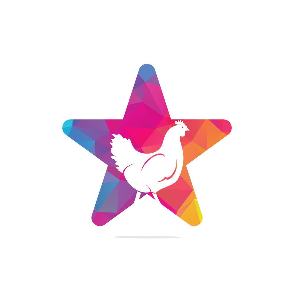 gallina stella forma concetto vettore logo design. pollo uccello vettore icona simbolo.