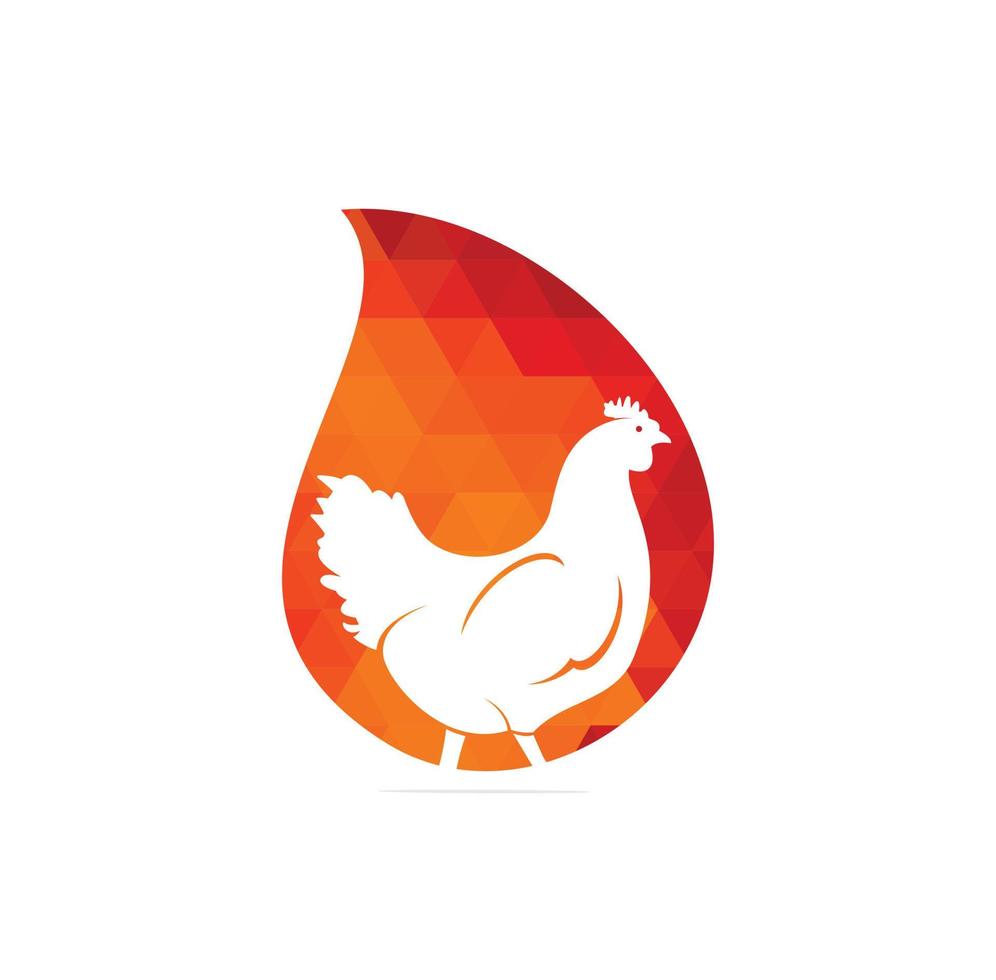 gallina far cadere forma concetto vettore logo design. pollo uccello vettore icona simbolo.