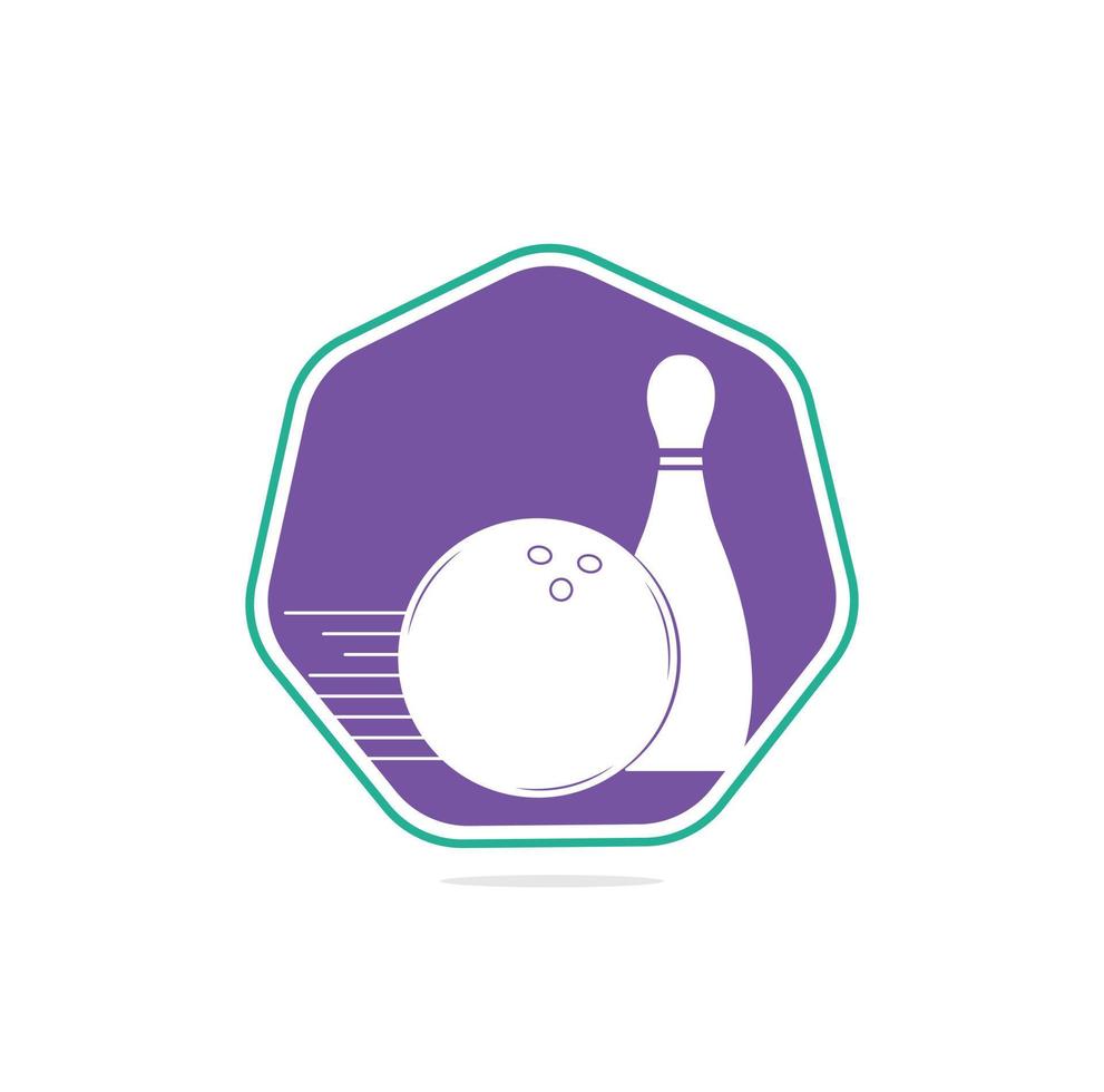 stile bowling logo, icone e simbolo. bowling palla e bowling perno illustrazione. vettore