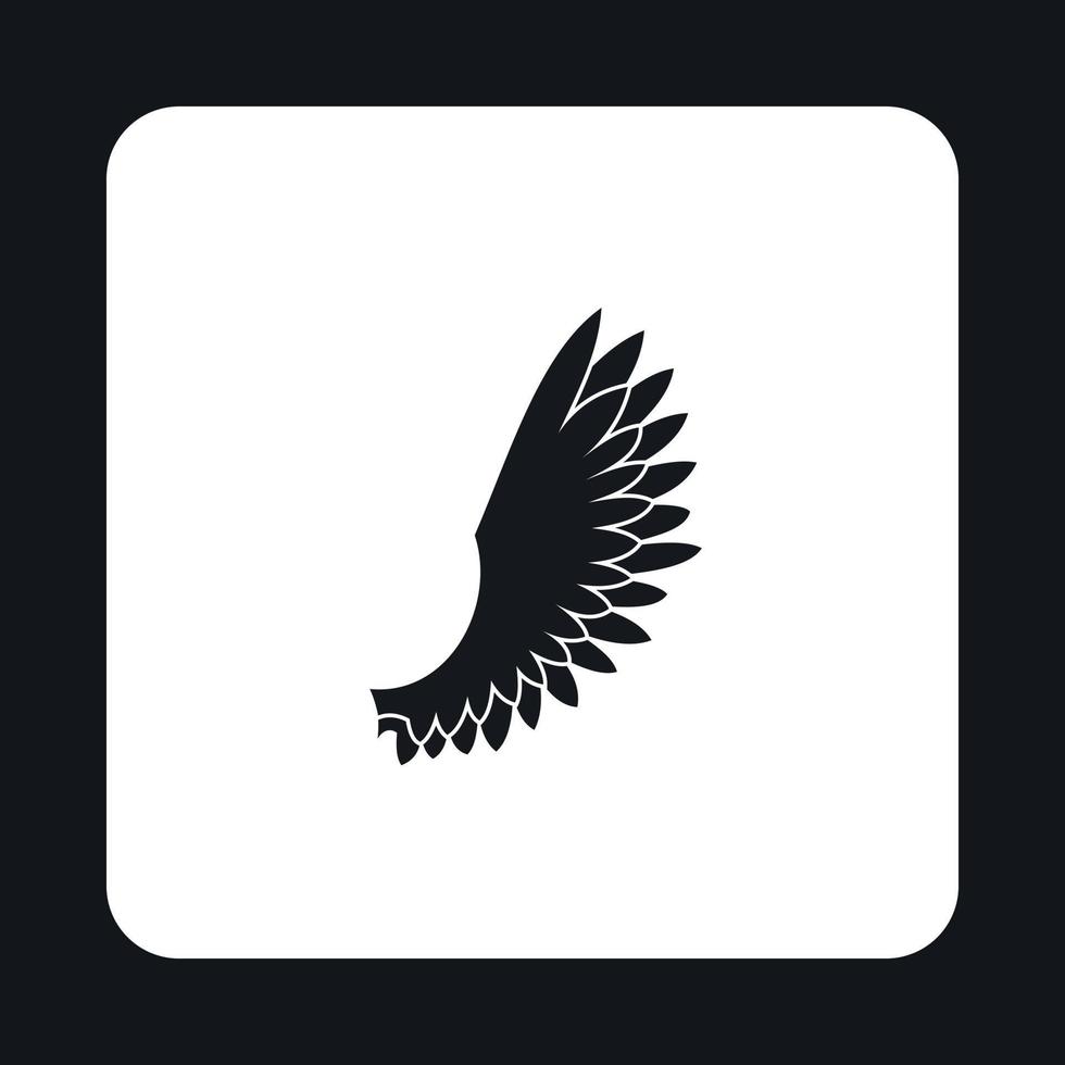 soffice uccelli ala con piume icona, semplice stile vettore
