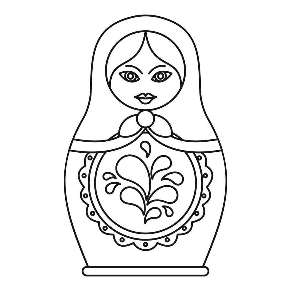 russo Nidificazione Bambola icona, schema stile vettore