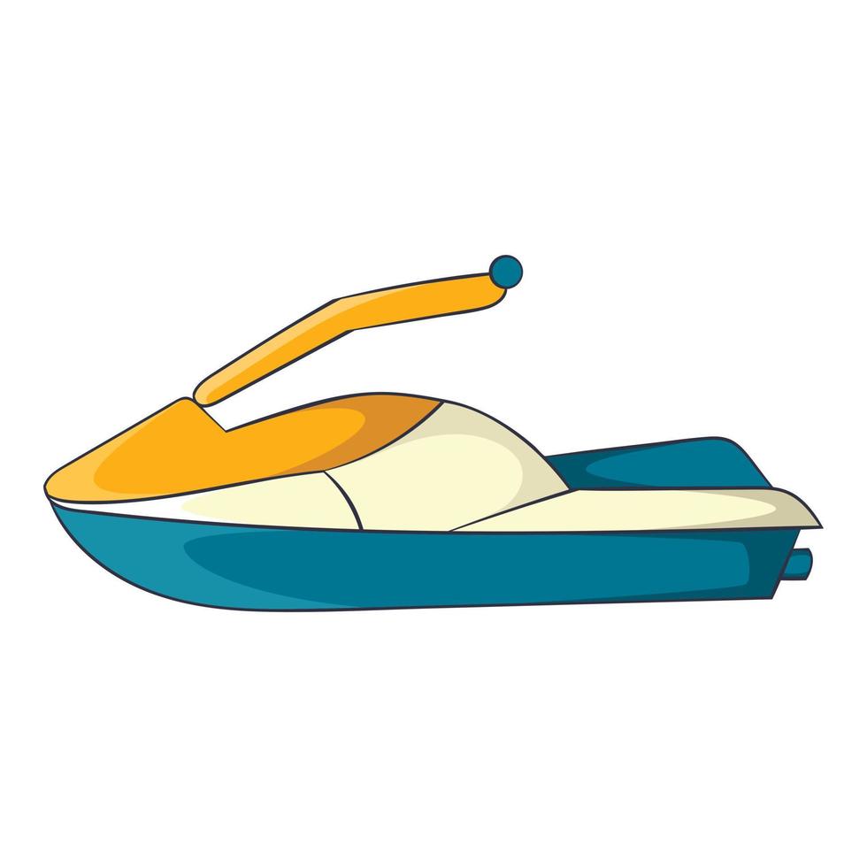 Jet sciare icona, cartone animato stile vettore