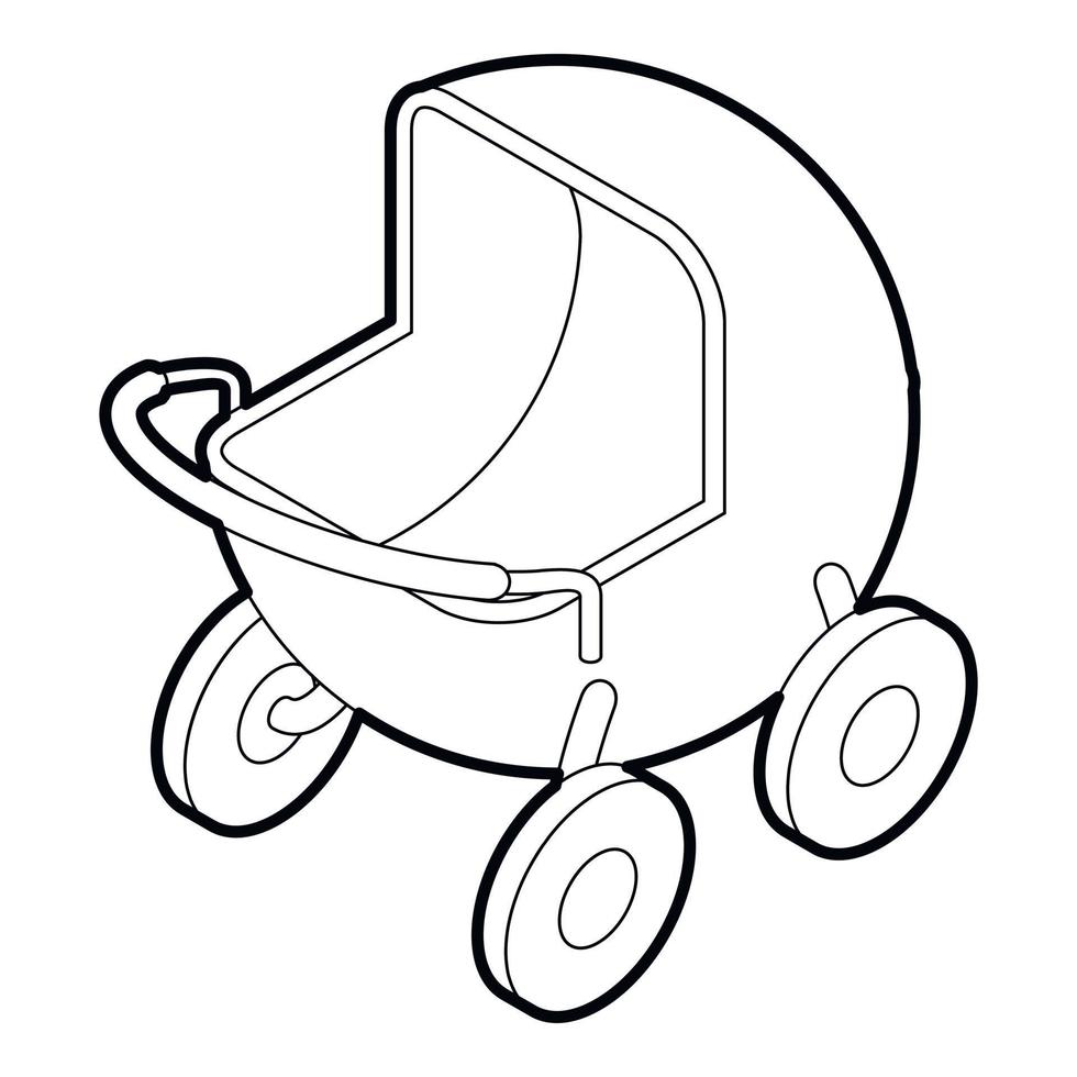 bambino carrozza icona, schema stile vettore