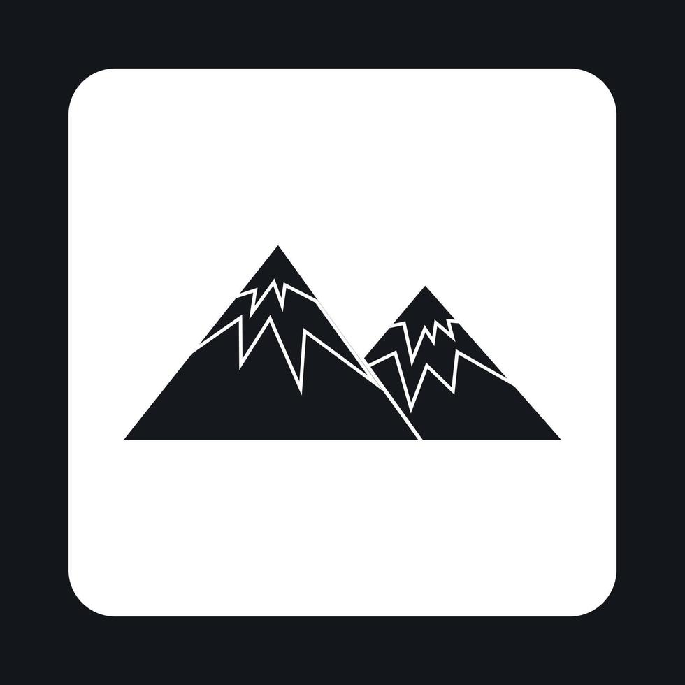inverno montagne icona, semplice stile vettore