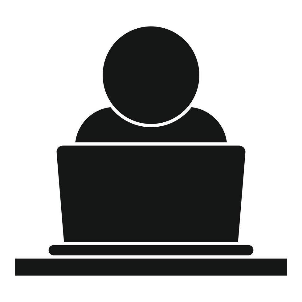 il computer portatile libero professionista icona, semplice stile vettore