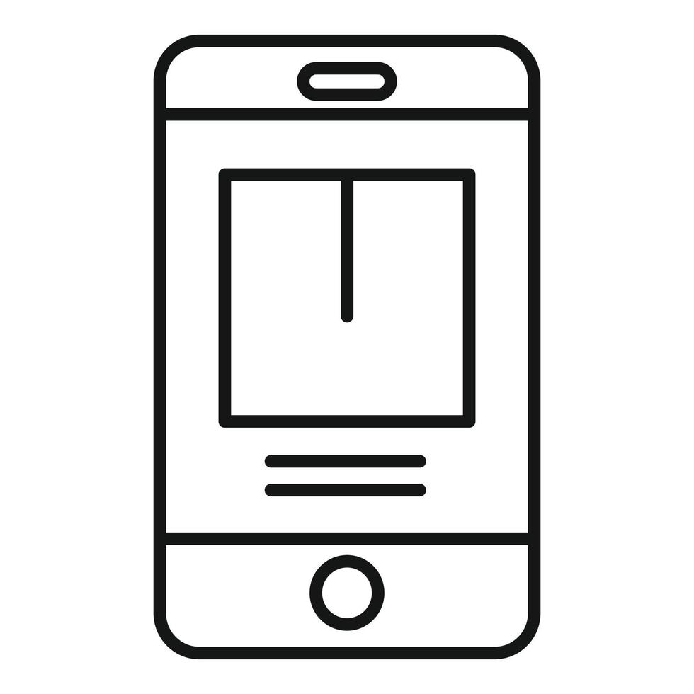 Telefono puntamento casa consegna icona, schema stile vettore