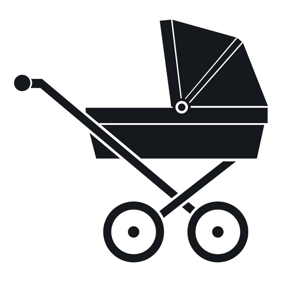 bambino carrozza icona, semplice stile vettore