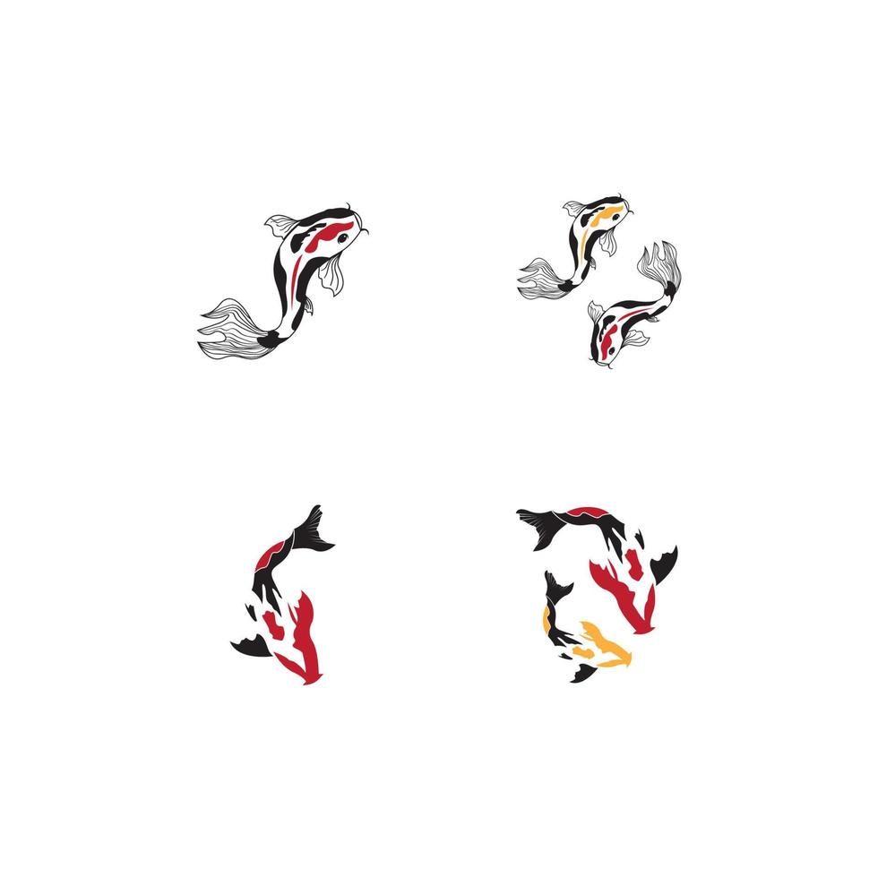 illustrazione vettoriale del logo dei pesci koi