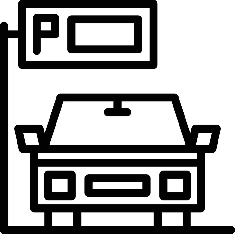icona della linea di parcheggio vettore