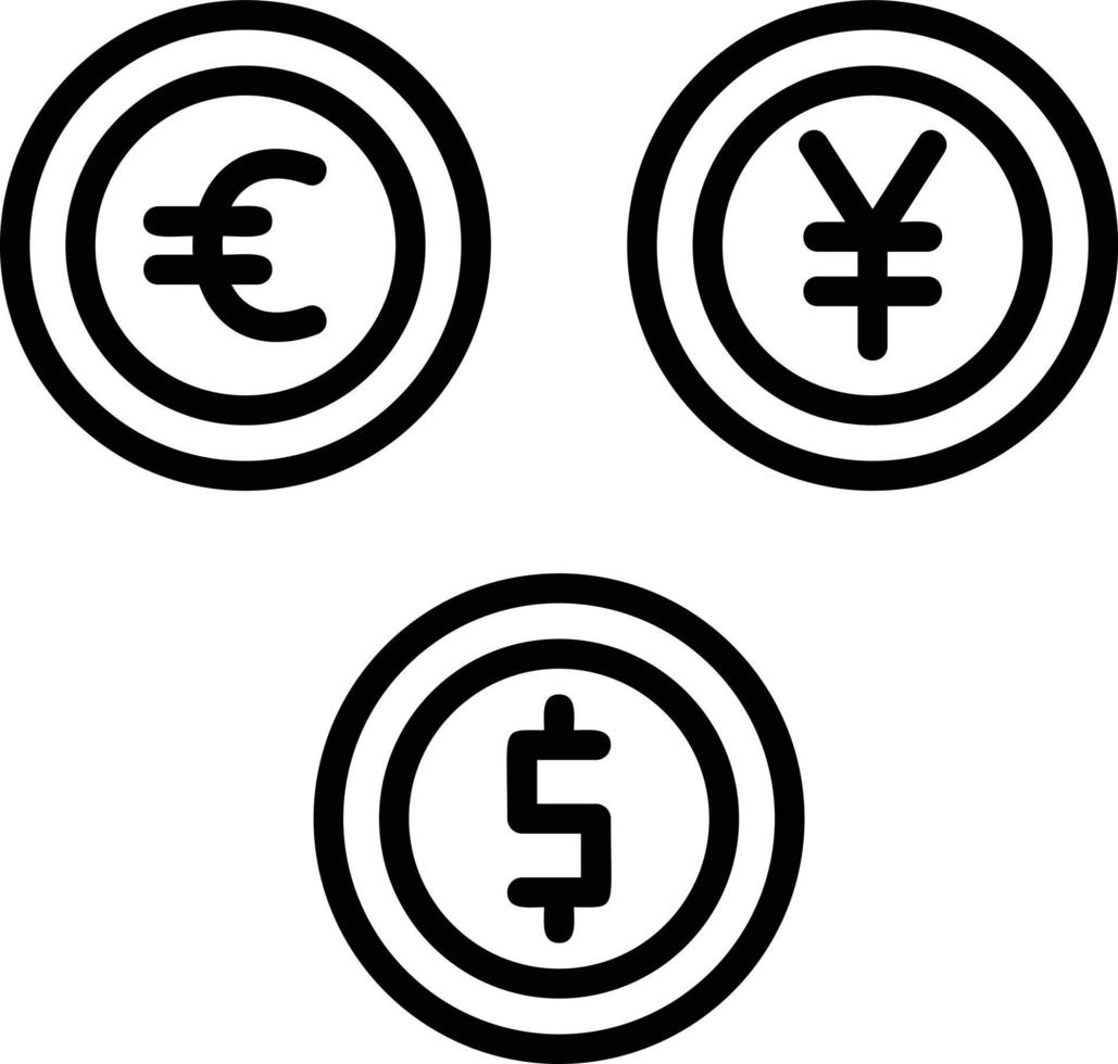 icona della linea di valuta vettore
