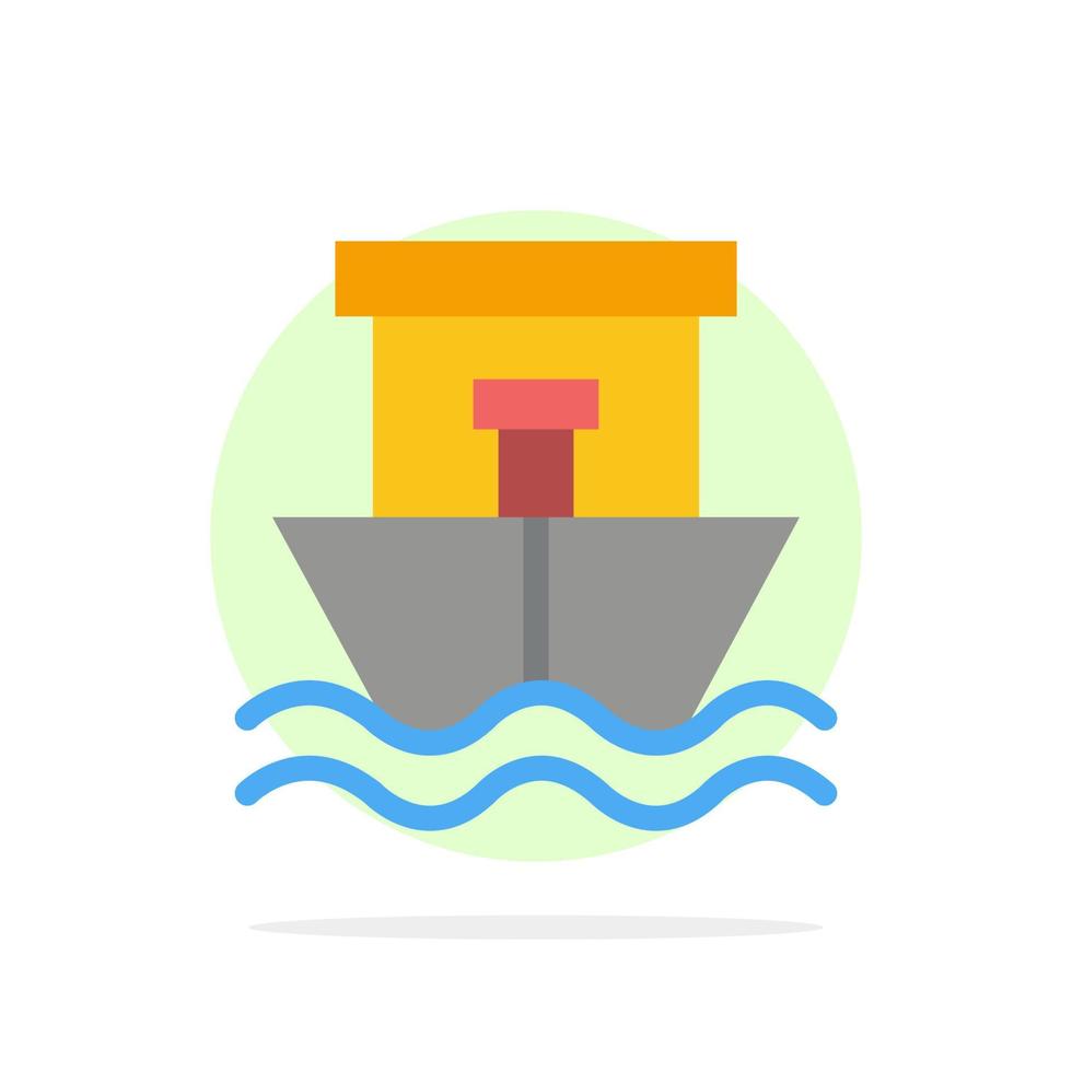 nave spiaggia barca estate astratto cerchio sfondo piatto colore icona vettore