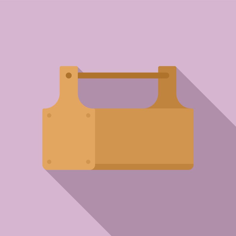 falegname legna scatola icona, piatto stile vettore