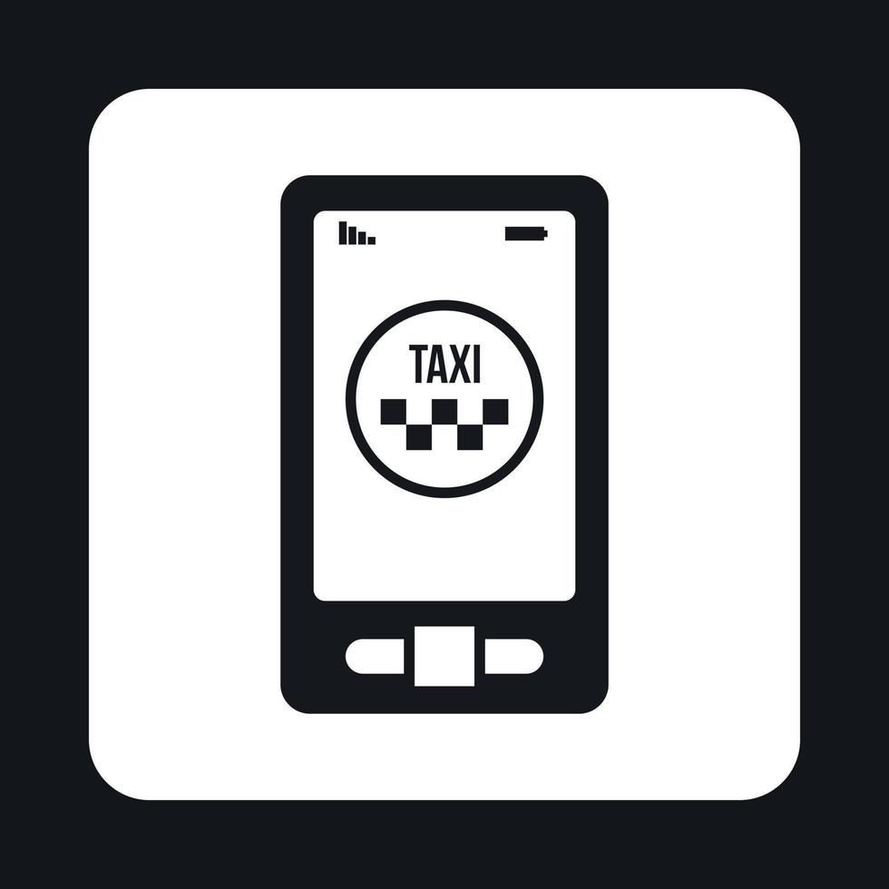 Taxi App nel Telefono icona, semplice stile vettore