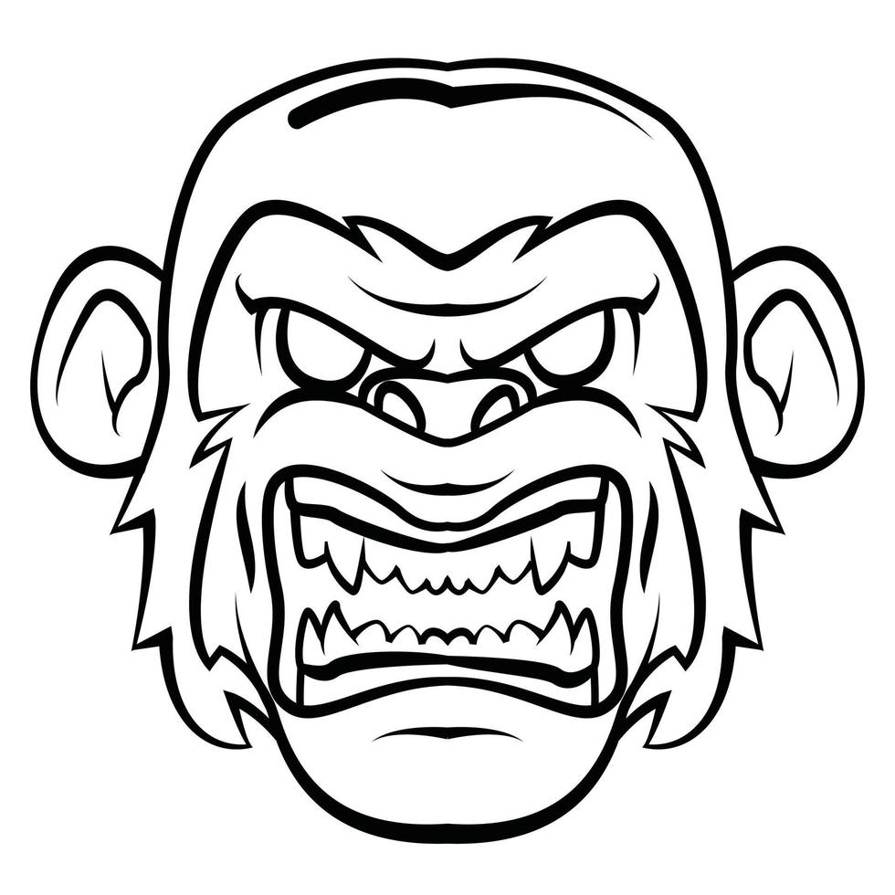 arrabbiato gorilla cartone animato illustrazione vettore