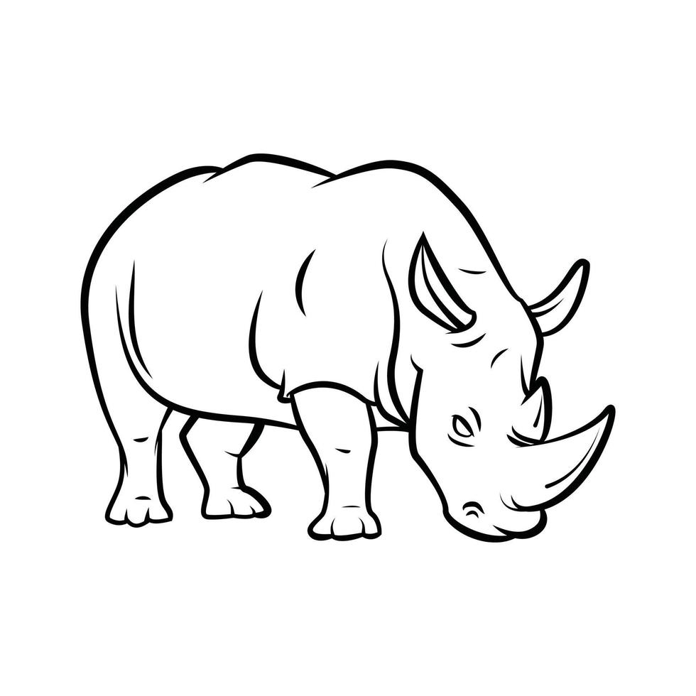 rinoceronte nero e bianca illustrazione vettore