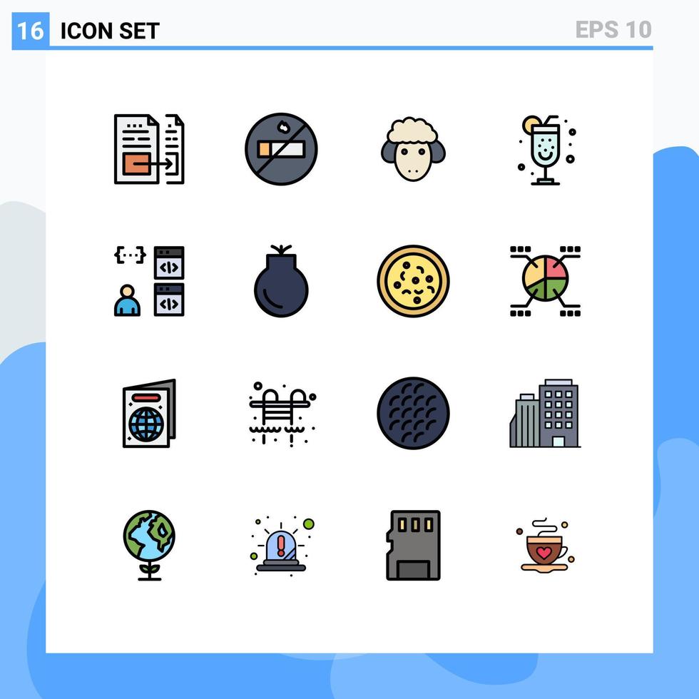 azione vettore icona imballare di 16 linea segni e simboli per sviluppare del browser agnello App notte modificabile creativo vettore design elementi